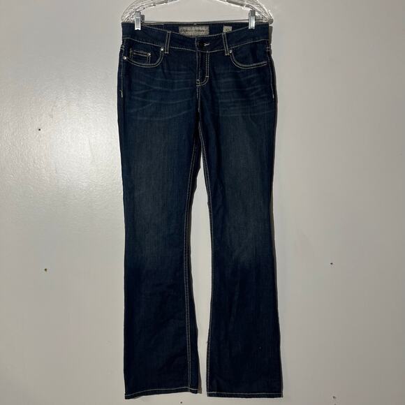 BKE Culture Bootcut Embroidered Pockets Blue Washed Denim Jeans Women’s Size 30L - Picture 1 of 7